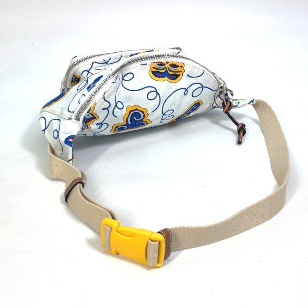 LOEWE anagram Waist Pouch Shoulder Bag PAULA'S IBIZA body bag White x Blue - Picture 9 of 16
